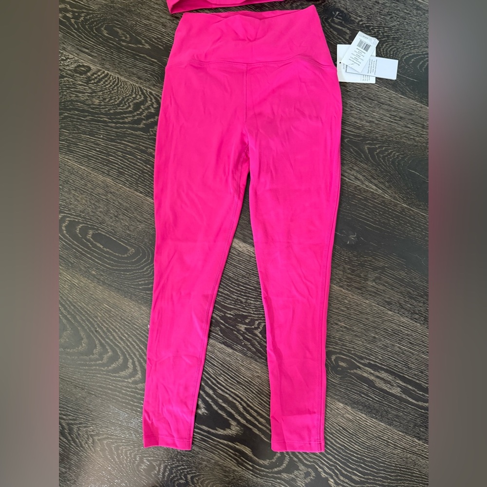 PowerBeyond Beyond Yoga Hot Pink High-Waist Leggings & Crop Tank Set - Picture 4 of 5